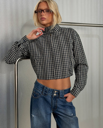 Aura Jacket Navy / Lemon Plaid