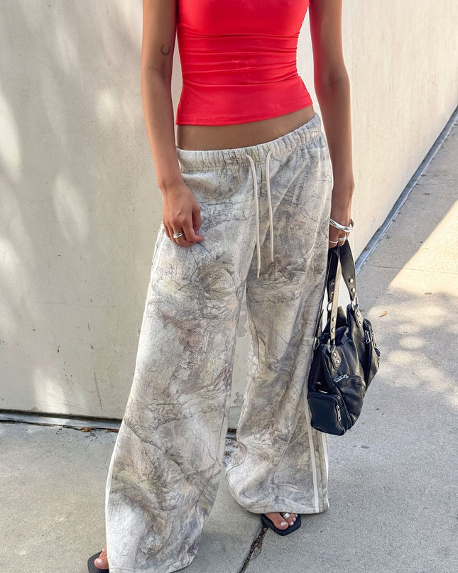 Kennah Wide Leg Sweat Pants Camo