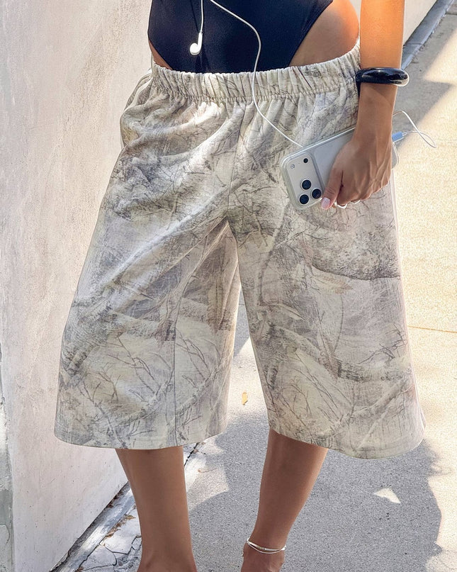 Sayllor Longline Sweat Shorts Camo