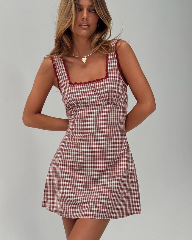 Dasha Mini Dress Red Check