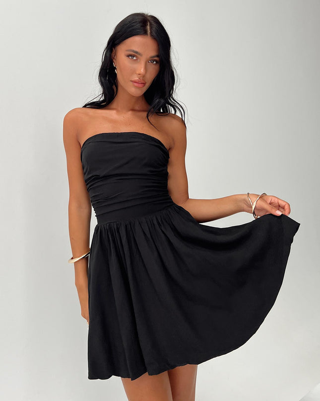 Rashida Strapless Mini Dress Black
