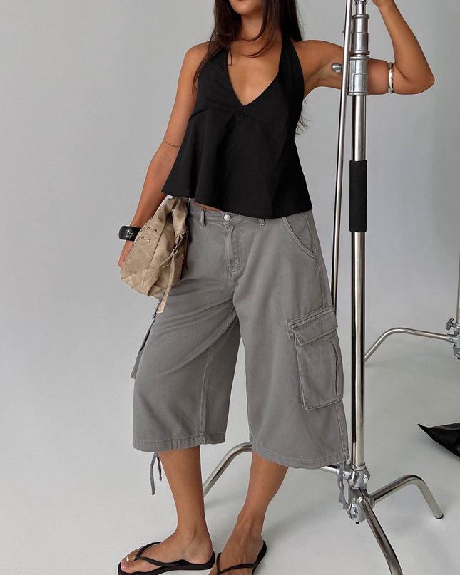Hudsen Longline Cargo Shorts Charcoal