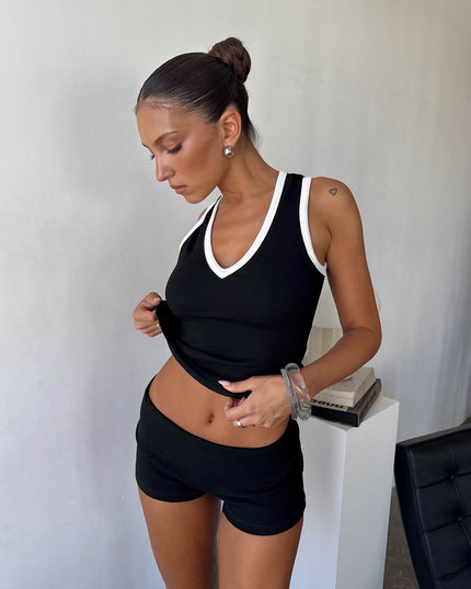 Baseline Low Rise Rib Shorts Black