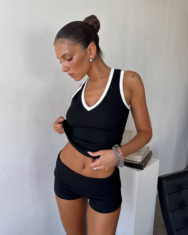 Baseline Low Rise Rib Shorts Black