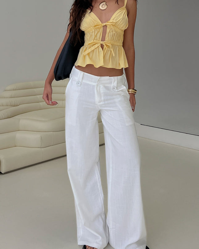 Pedra Wide Leg Pant White