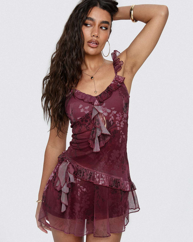 Ballad Floral Ruffle Mini Dress Multi
