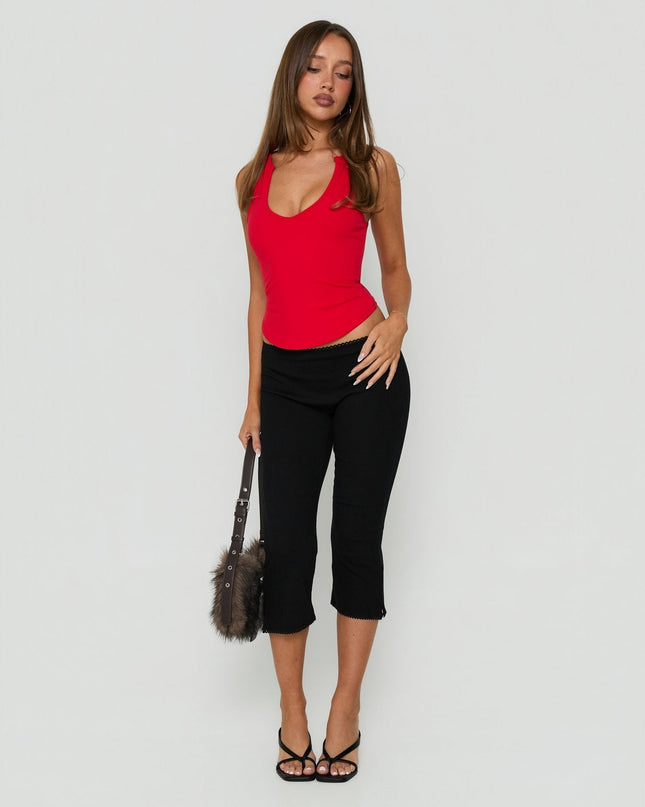 Baseline Rib Capri Pants Black