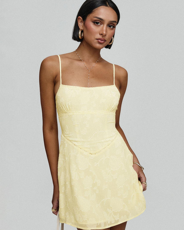 South Of France Mini Dress Yellow