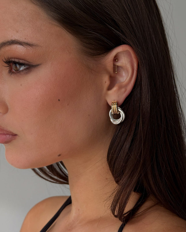 Trishy Linked Earrings Gold / Silver