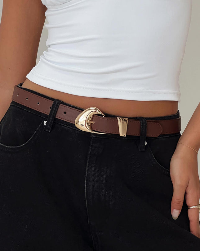 You're Strong Belt Dark Brown / Gold