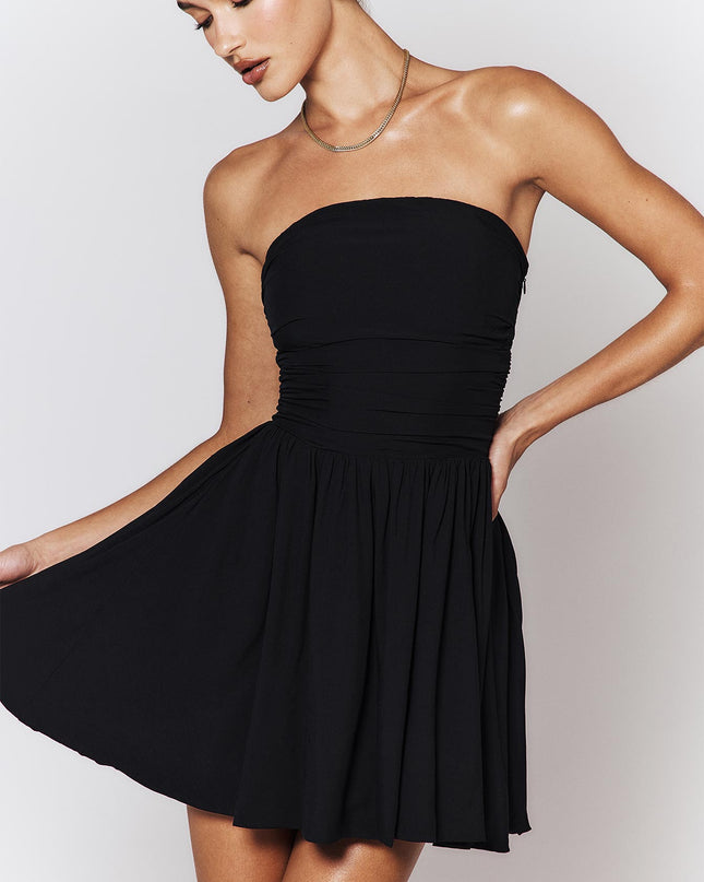 Rashida Strapless Mini Dress Black
