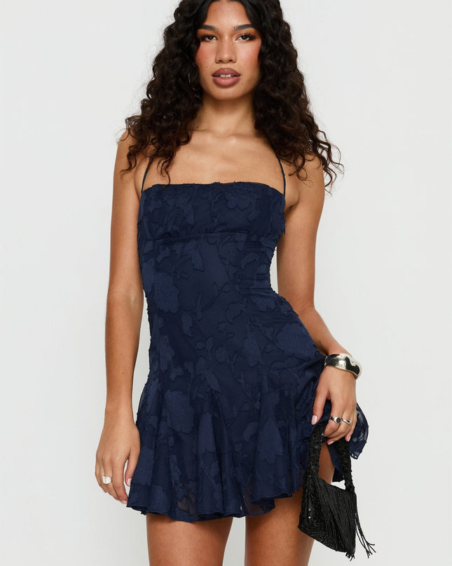 Delamere Mini Dress Navy Burnout
