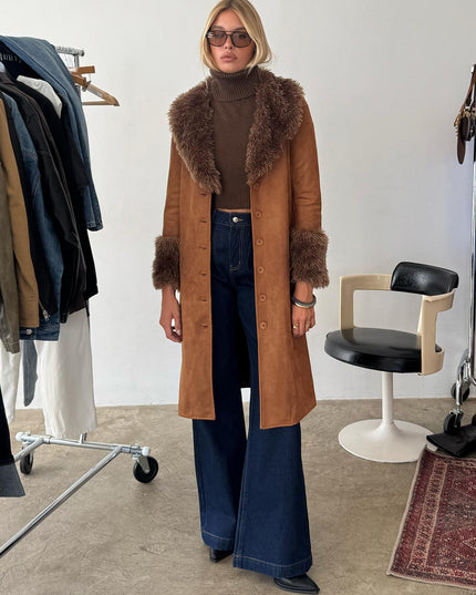 After Party Shearling Jacket Brown