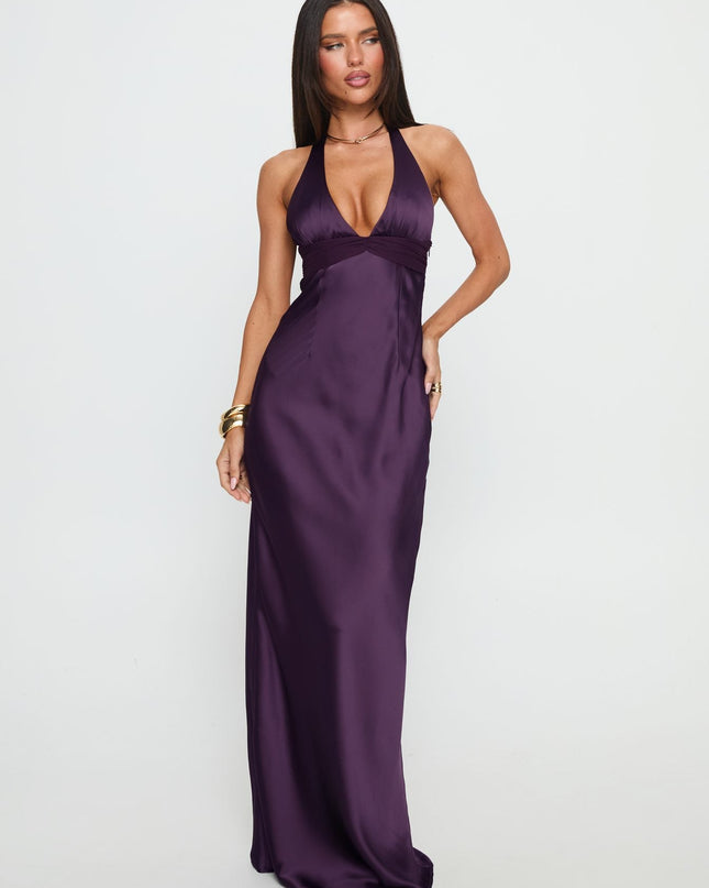 Odyssa Halter Maxi Dress Purple