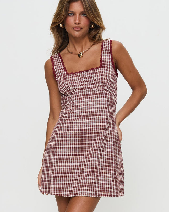 Dasha Mini Dress Red Check