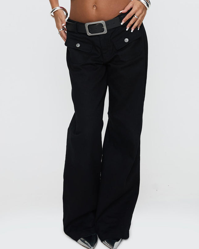 Benicale Low Rise Cargo Pants Black