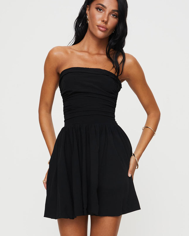 Rashida Strapless Mini Dress Black