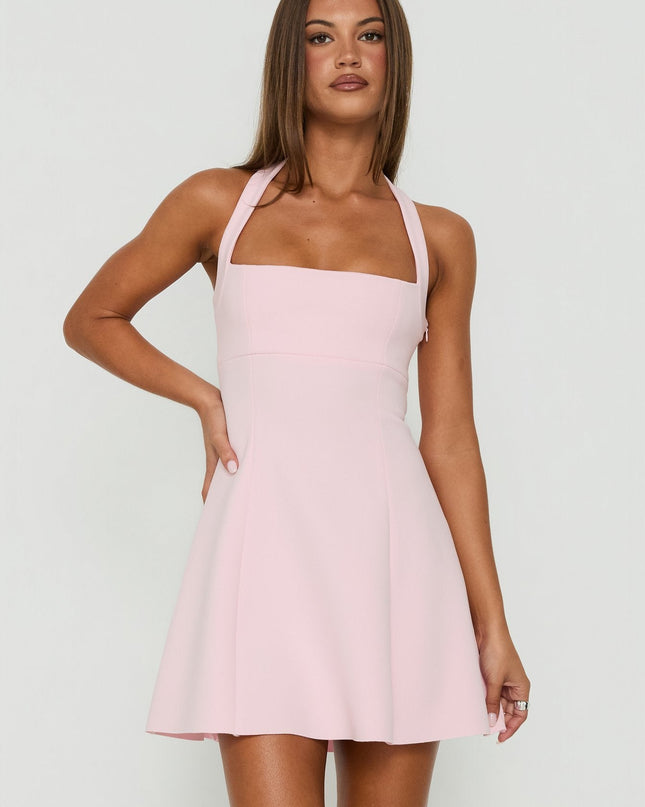 Alyn Halter Mini Dress Pink