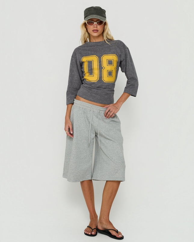 City 3/4 Sleeve Graphic Tee Grey / Yellow