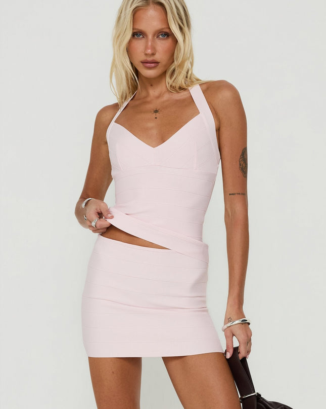 Justina Bandage Mini Skirt Pink