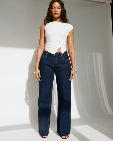 Darla Low Rise Straight Leg Jean Dark Blue Wash