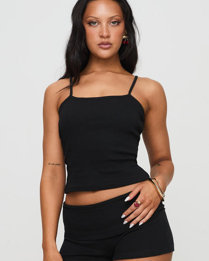 Baseline Rib Top Black