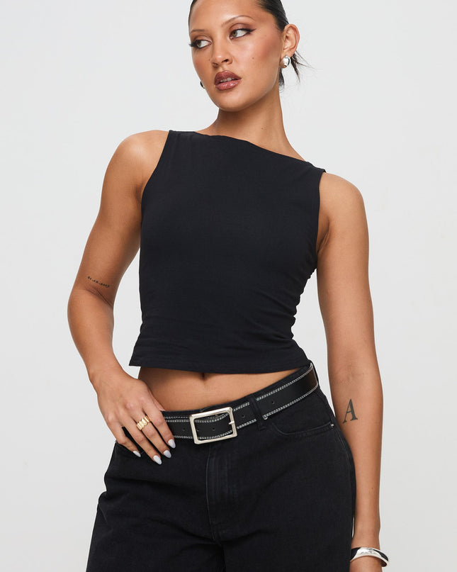 Bleeker High Neck Top Black