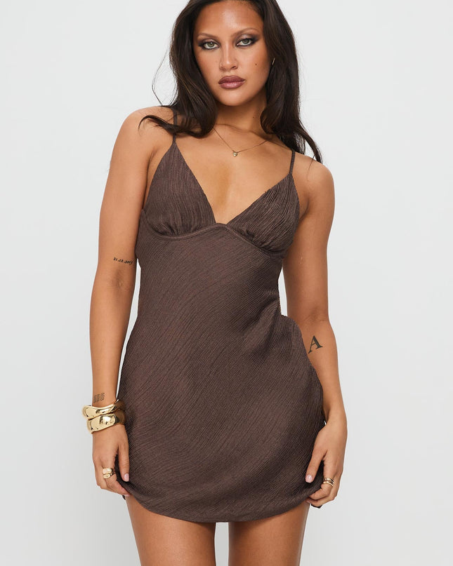 Makaia Balconette Mini Dress Brown