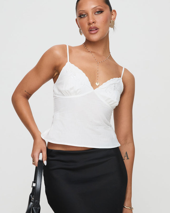 Aruba Embroidered Cami White