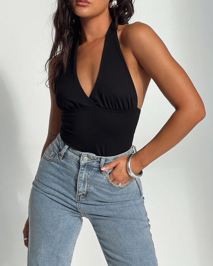 Whimsy Halter Top Black