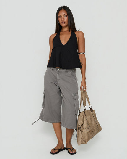 Hudsen Longline Cargo Shorts Charcoal