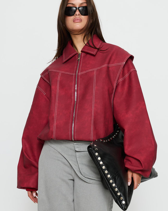 Vista Bomber Jacket Crimson