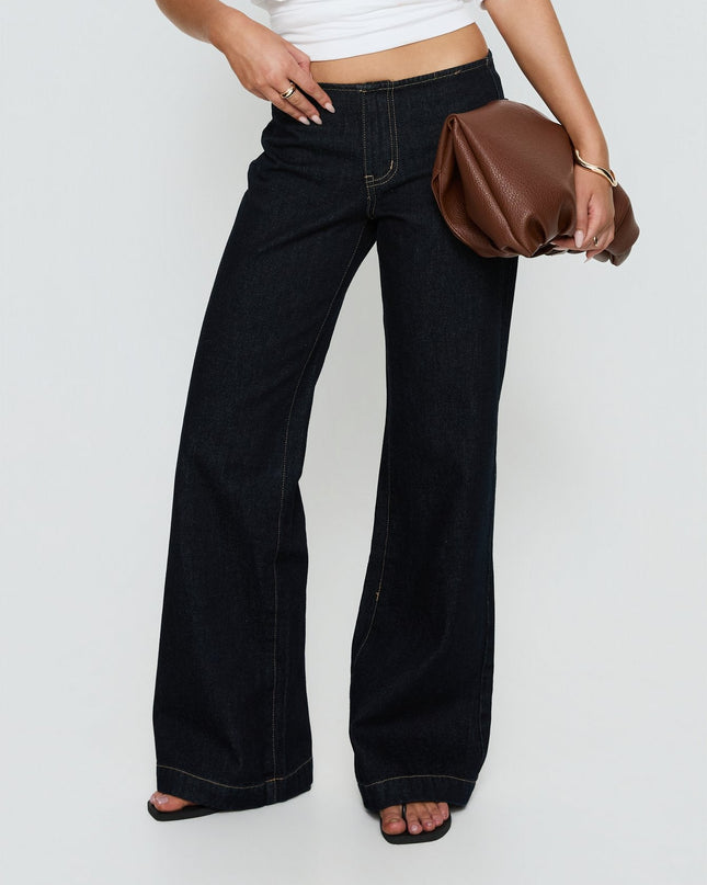 Buenos No Waist Low Rise Straight Leg Jeans Raw Denim