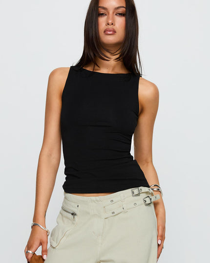 Lose Your Number High Neck Top Black