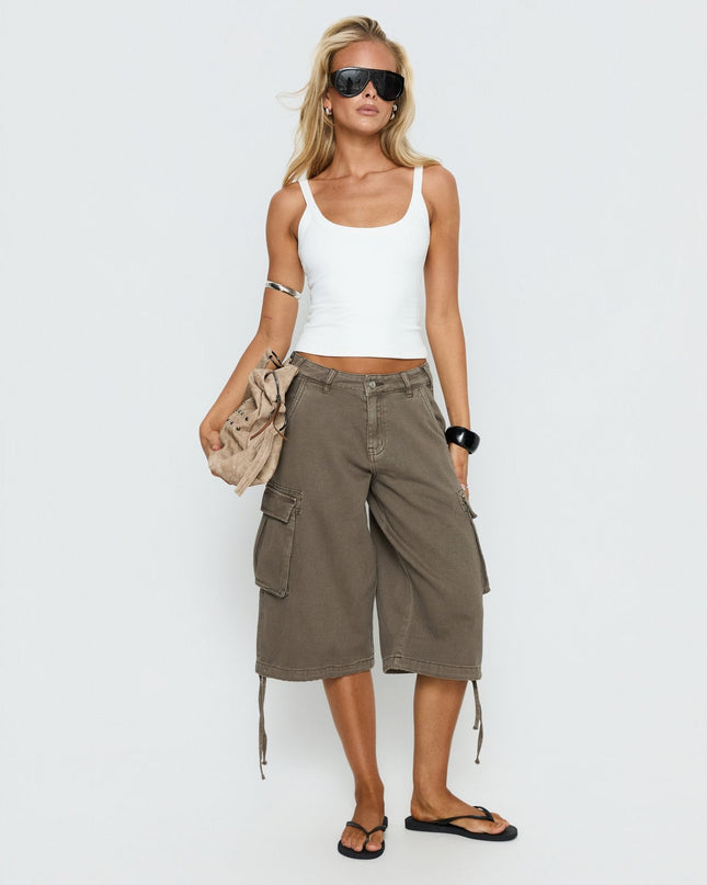 Hudsen Longline Cargo Shorts Khaki