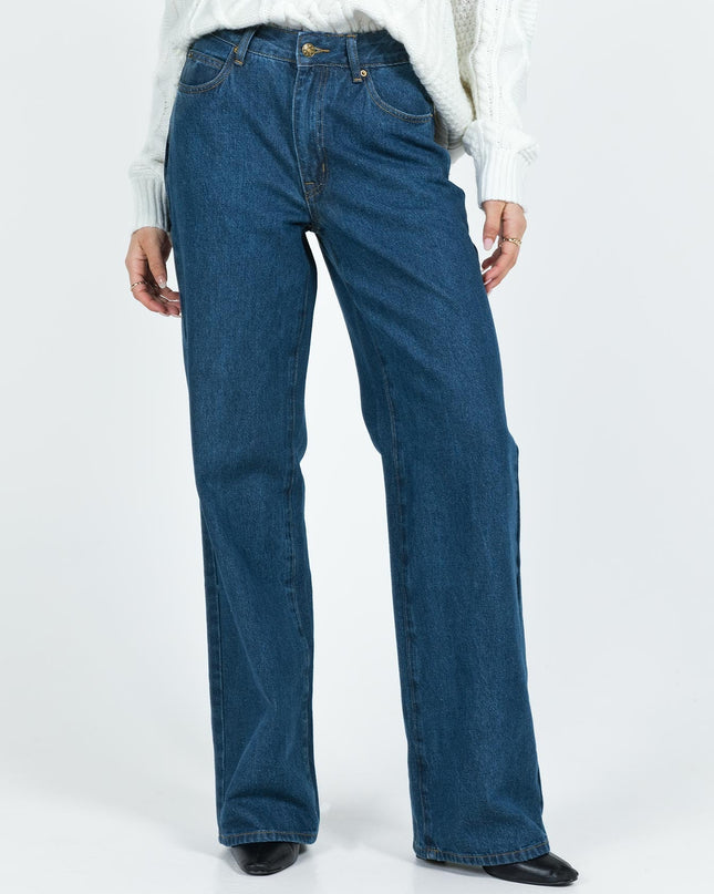Top Model Low Rise Straight Leg Jeans Dark Denim