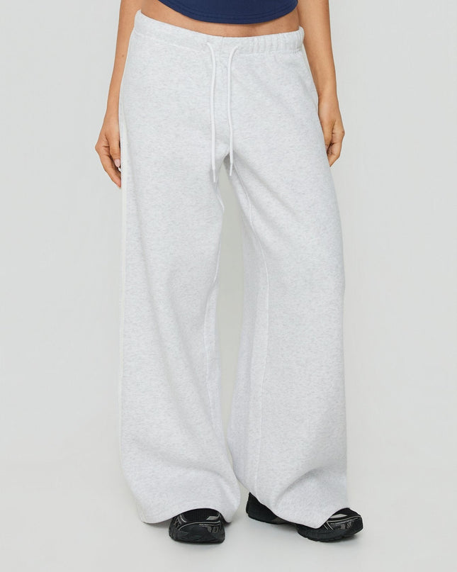 Kennah Wide Leg Sweat Pants Grey Marle