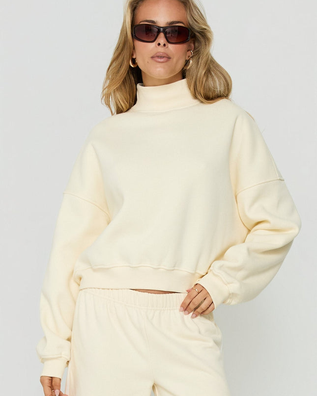 Anyya Funnel Neck Crew Jumper Cream