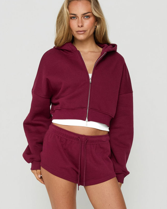 Quinncy Low Rise Sweat Shorts Cherry