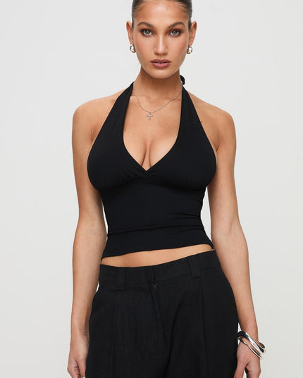Whimsy Halter Top Black