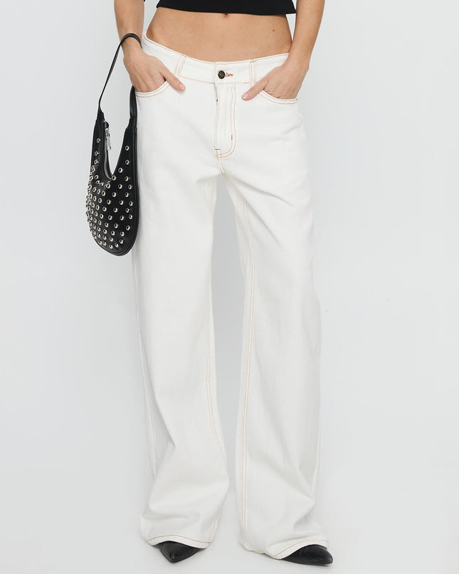Top Model Low Rise Straight Leg Jeans Porcelain
