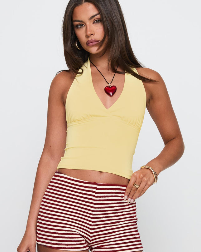 Whimsy Halter Top Lemon