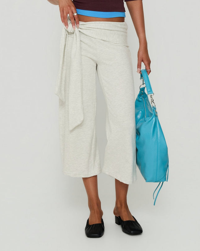 Allena Gaucho Tie Detail Shorts Grey Marle