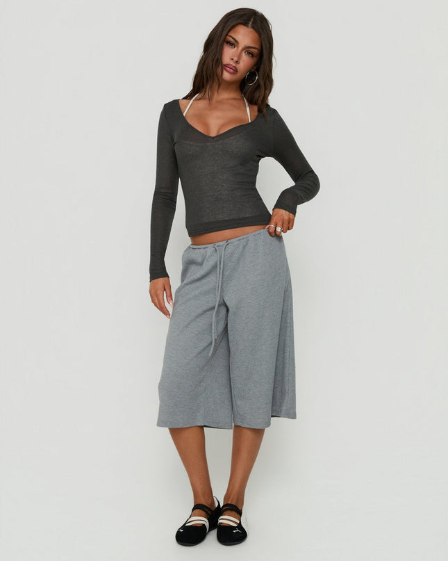 Lyrra Waffle Jersey Jorts Grey