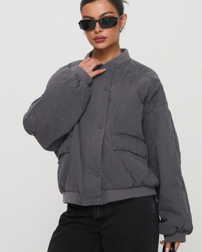 Stick Season Quilted Jacket Grey