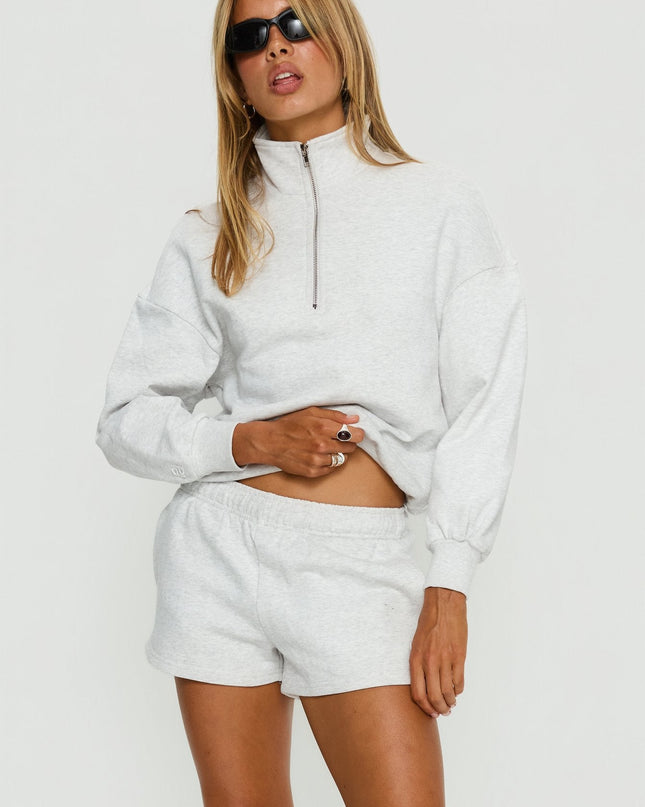 Haelie Fleece Shorts Grey Marle