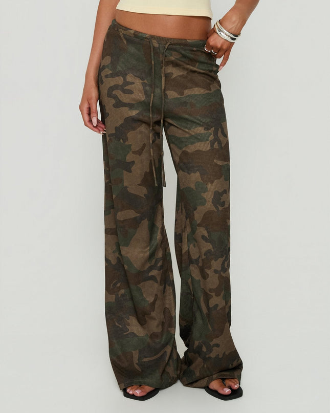 Seylah Waffle Jersey Pants Camo