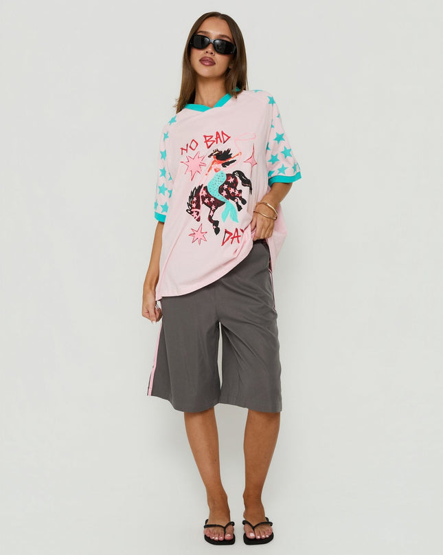 No Bad Days Oversized Graphic Tee Pink / Multi
