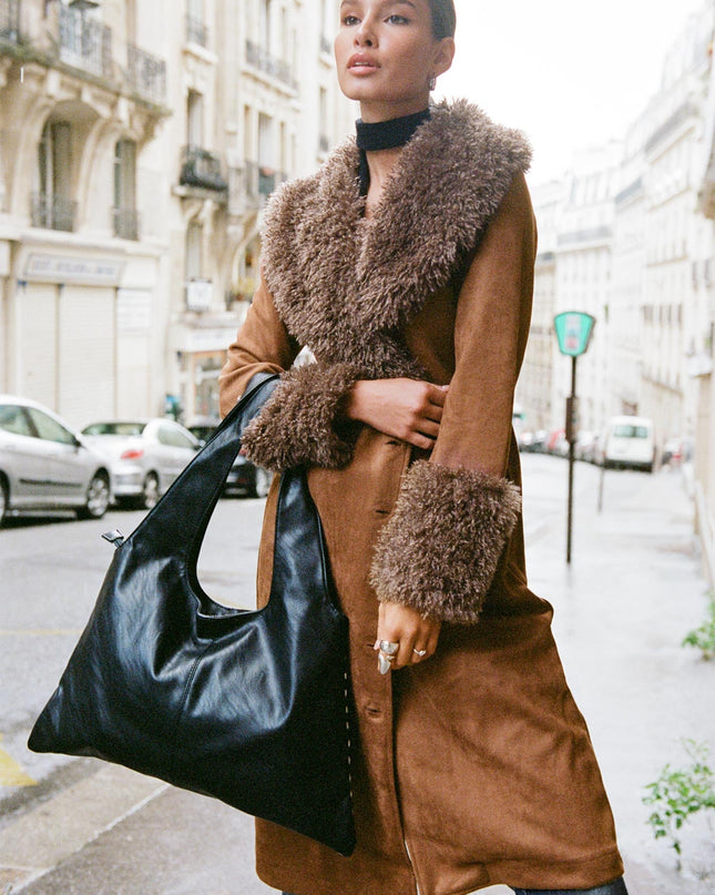 After Party Shearling Jacket Brown