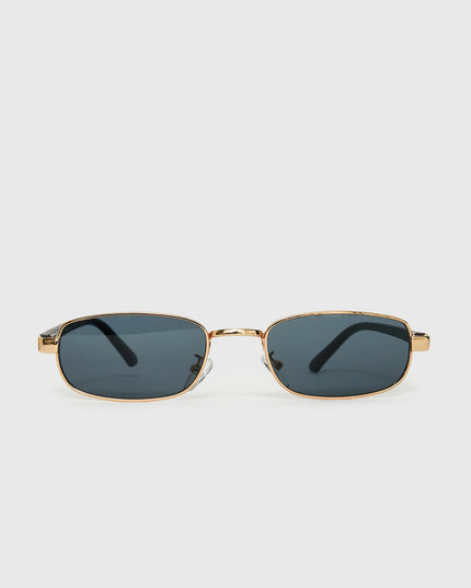Tillie Metal Frame Oval Sunglasses Gold / Grey